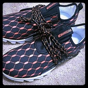 Orange and black shoes